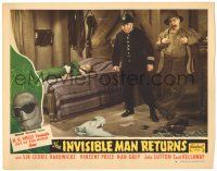 8p607 INVISIBLE MAN RETURNS LC #4 R48 H.G. Wells, Nan Grey on bed, cop Boulton & Forrester Harvey!