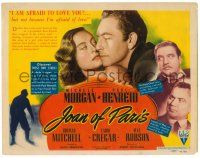 8p107 JOAN OF PARIS TC '42 Michele Morgan, Paul Henreid, occupied France in WWII!