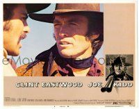 8p613 JOE KIDD LC #8 '72 close up of cowboy Clint Eastwood, John Saxon, directed by John Sturges!