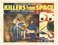 8p621 KILLERS FROM SPACE LC #4 '54 close up of Peter Graves & bug-eyed man in laboratory!