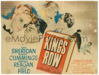 8p116 KINGS ROW TC '42 art of Ronald Reagan, Ann Sheridan & Robert Cummings, classic!