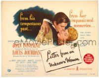 8p122 LETTER FROM AN UNKNOWN WOMAN TC '48 romantic art of Joan Fontaine & Louis Jourdan!