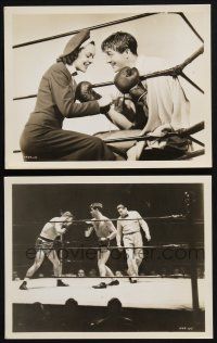 8r871 CROWD ROARS 2 8x10 stills '38 boxer Robert Taylor w/Maureen O'Sullivan & in the ring!