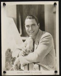 8r866 CHESTER MORRIS 2 8x10 stills '30s smoking Corsair cigarette promo & intense stare on ladder!