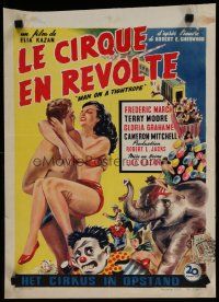 8z558 MAN ON A TIGHTROPE Belgian '53 directed by Elia Kazan, pretty circus performer Terry Moore!