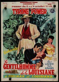 8z559 MISSISSIPPI GAMBLER Belgian '53 Tyrone Power's game is fancy women like Piper Laurie!