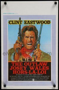 8z569 OUTLAW JOSEY WALES Belgian '76 cowboy Clint Eastwood, cool double-fisted artwork!