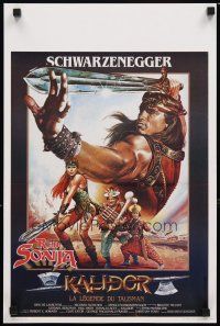 8z582 RED SONJA Belgian '85 Casaro art of Brigitte Nielsen & Schwarzenegger!