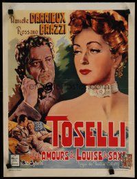 8z585 ROMANZO D'AMORE Belgian '50 cool artwork of Danielle Darrieux, Rossano Brazzi!