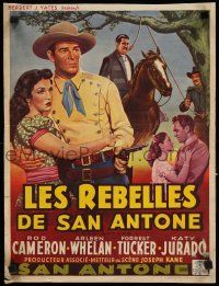 8z586 SAN ANTONE Belgian '53 artwork of cowboy Rod Cameron & sexy Katy Jurado!