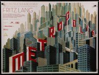 8z471 METROPOLIS DS British quad R10 Fritz Lang classic, art of city by Bilinsky!