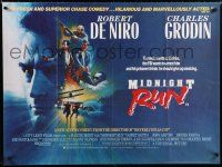 8z472 MIDNIGHT RUN British quad '88 Robert De Niro with Charles Grodin who stole $15 million!