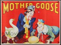 8z474 MOTHER GOOSE stage play British quad '30s cool artwork of mom, goose & golden egg!