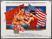 8z479 NO RETREAT, NO SURRENDER British quad '86 art of Kurt McKinney & Jean-Claude Van Damme!