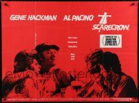 8z489 SCARECROW British quad '73 different image of Gene Hackman & young Al Pacino!