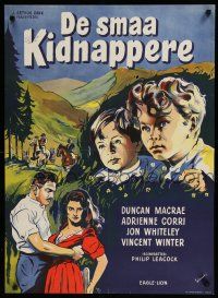 8z811 LITTLE KIDNAPPERS Danish '54 Duncan Macrae, Adrienne Corri, cool Wenzel art!