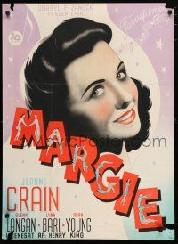 8z815 MARGIE Danish '50 great Willy artwork of sexy Jeanne Crain, plus cool title design!