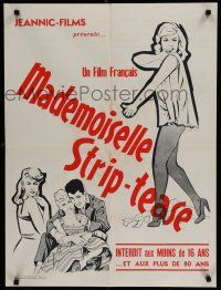 8z247 FAST SET French 23x32 '59 Mademoiselle Strip-Tease, sexy Agnes Laurent in Paris!