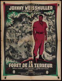 8z257 JUNGLE JIM IN THE FORBIDDEN LAND French 23x32 '51 Johnny Weissmuller in the jungle!