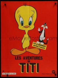 8z259 LES AVENTURES DE TITI French 23x32 '70s cute image of Tweety Bird and Sylvester!