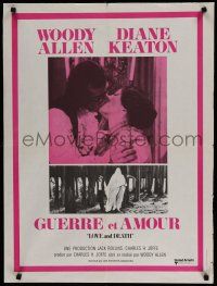 8z262 LOVE & DEATH French 23x32 '75 Woody Allen & Diane Keaton romantic kiss close up!