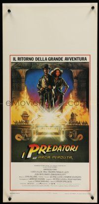 8z157 RAIDERS OF THE LOST ARK Italian locandina 1981 art of Ford & Karen Allen by Drew Struzan!