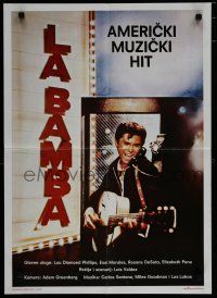 8z206 LA BAMBA Yugoslavian 20x27 '87 rock and roll, Lou Diamond Phillips as Ritchie Valens!