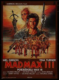 8z210 MAD MAX BEYOND THUNDERDOME Yugoslavian 19x27 '85 art of Gibson & Tina Turner by Richard Amsel!