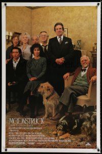 9b498 MOONSTRUCK style B 1sh '87 Nicholas Cage, Danny Aiello, Cher, great cast portrait!