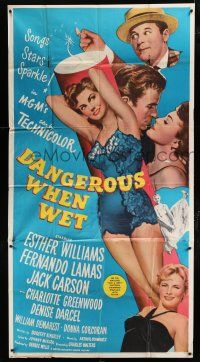 9d533 DANGEROUS WHEN WET 3sh '53 huge full-length image of sexiest swimmer Esther Williams!