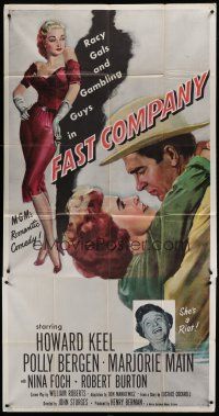 9d573 FAST COMPANY 3sh '53 Howard Keel, Polly Bergen, Marjorie Main, racy gals & gambling guys!