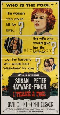 9d662 I THANK A FOOL 3sh '62 female doctor Susan Hayward mercy kills her husband!