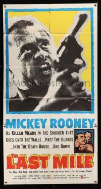 9d703 LAST MILE 3sh '59 different c/u of Mickey Rooney as Killer Mears breaking out of Death Row!