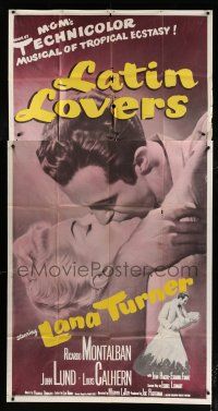 9d706 LATIN LOVERS 3sh '53 best huge kiss close up of Lana Turner & Ricardo Montalban!