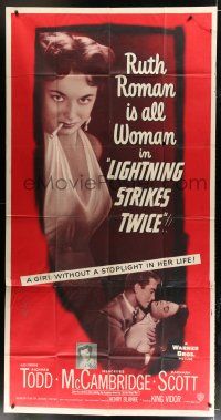 9d713 LIGHTNING STRIKES TWICE 3sh '51 sexy smoking bad girl Ruth Roman is all woman!