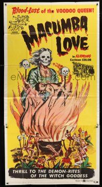 9d725 MACUMBA LOVE 3sh '60 weird, shocking savagery in native jungle, cool art of voodoo queen!