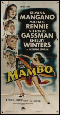 9d729 MAMBO 3sh '54 art of top stars including Michael Rennie & full-length sexy Silvana Mangano!