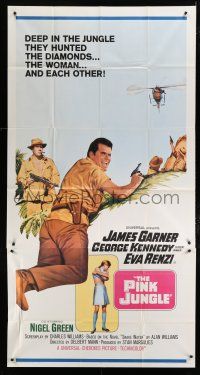 9d823 PINK JUNGLE 3sh '68 James Garner & George Kennedy in South America!