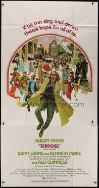 9d871 SCROOGE 3sh '71 Albert Finney as Ebenezer Scrooge, classic Charles Dickens story, Jung art!