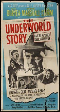 9d961 UNDERWORLD STORY 3sh '50 Dan Duryea, Herbert Marshall, Gale Storm, cool newspaper design!