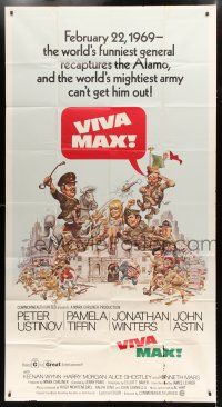 9d969 VIVA MAX 3sh '70 Peter Ustinov, Jonathan Winters, great Jack Davis art of cast!