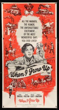 9d977 WHEN I GROW UP 3sh '51 Bobby Driscoll, Robert Preston, great montage art!