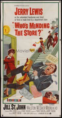 9d982 WHO'S MINDING THE STORE 3sh '63 Jerry Lewis is the unhandiest handyman, Jill St. John