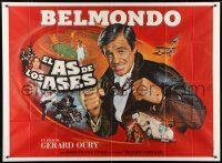 9d105 L'AS DES AS Argentinean 43x58 '82 great art of Jean-Paul Belmondo by Jean Mascii!