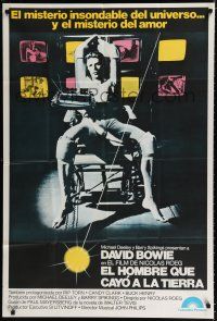 9d141 MAN WHO FELL TO EARTH Argentinean '76 Nicolas Roeg, cool different image of David Bowie!