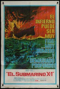 9d153 SUBMARINE X-1 Argentinean '68 cool World War II naval scuba divers & warfare art!