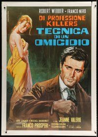 9d325 HIRED KILLER Italian 1p R70s great art of Franco Nero & sexy woman by Mario Piovano!