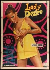 9d336 LADY DESIRE Italian 1p '69 best full-length art of sexy Margaret Taylor by Mos!