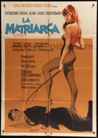 9d339 LIBERTINE Italian 1p '68 Radley Metzger, full-length art of sexy Catherine Spaak with whip!