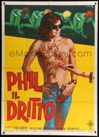 9d343 MAKING IT Italian 1p '71 wacky Ciriello art of girl writing on Kristoffer Tabori's chest!